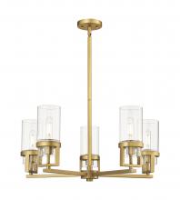  426-5CR-BB-G426-8CL - Utopia - 5 Light - 24 inch - Brushed Brass - Chandelier