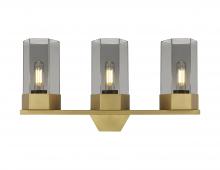  427-3W-BB-G427-9SM - Claverack - 3 Light - 22 inch - Brushed Brass - Bath Vanity Light