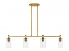  434-4I-BB-G434-7CL - Crown Point - 4 Light - 44 inch - Brushed Brass - Island Light