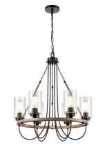  442-6CR-BK-SDY-LED - Paladin - 6 Light - 25 inch - Matte Black - Chain Hung - Chandelier