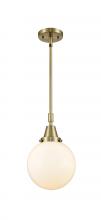  447-1S-AB-G201-8-LED - Beacon - 1 Light - 8 inch - Antique Brass - Mini Pendant