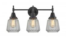  447-3W-BK-G142 - Chatham - 3 Light - 24 inch - Matte Black - Bath Vanity Light