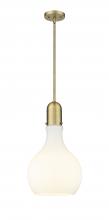  492-1S-BB-G581-12 - Amherst - 1 Light - 12 inch - Brushed Brass - Stem hung - Mini Pendant