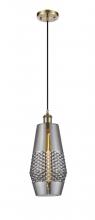  516-1P-AB-G683-7 - Windham - 1 Light - 7 inch - Antique Brass - Cord hung - Mini Pendant