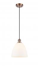  516-1P-AC-GBD-91-LED - Bristol - 1 Light - 9 inch - Antique Copper - Cord hung - Mini Pendant