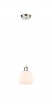  516-1P-PN-G121-6-LED - Athens - 1 Light - 6 inch - Polished Nickel - Cord hung - Mini Pendant