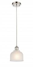  516-1P-PN-G411-LED - Dayton - 1 Light - 6 inch - Polished Nickel - Cord hung - Mini Pendant