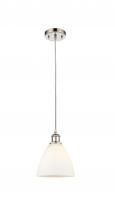  516-1P-PN-GBD-751-LED - Bristol - 1 Light - 8 inch - Polished Nickel - Cord hung - Mini Pendant