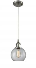  516-1P-SN-G122-LED - Athens - 1 Light - 8 inch - Brushed Satin Nickel - Cord hung - Mini Pendant