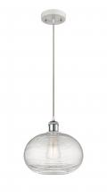  516-1P-WPC-G555-10CL - Ithaca - 1 Light - 10 inch - White Polished Chrome - Cord hung - Mini Pendant