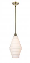  516-1S-AB-G671-8 - Cascade - 1 Light - 8 inch - Antique Brass - Mini Pendant