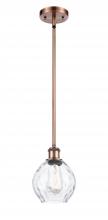  516-1S-AC-G362-LED - Waverly - 1 Light - 6 inch - Antique Copper - Mini Pendant