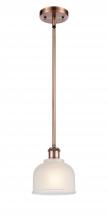  516-1S-AC-G411-LED - Dayton - 1 Light - 6 inch - Antique Copper - Mini Pendant