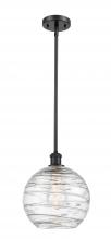  516-1S-BK-G1213-10 - Athens Deco Swirl - 1 Light - 10 inch - Matte Black - Mini Pendant