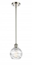  516-1S-PN-G1213-6-LED - Athens Deco Swirl - 1 Light - 6 inch - Polished Nickel - Mini Pendant