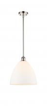  516-1S-PN-GBD-121 - Bristol - 1 Light - 12 inch - Polished Nickel - Mini Pendant