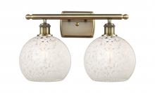  516-2W-AB-G1216-8WM - White Mouchette - 2 Light - 18 inch - Antique Brass - Bath Vanity Light