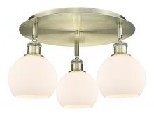  516-3C-AB-G121-6 - Athens - 3 Light - 18 inch - Antique Brass - Flush Mount