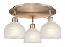  516-3C-AC-G411 - Dayton - 3 Light - 17 inch - Antique Copper - Flush Mount