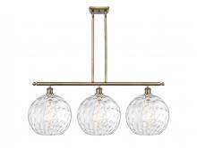  516-3I-AB-G1215-12 - Athens Water Glass - 3 Light - 39 inch - Antique Brass - Stem Hung - Island Light