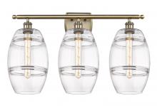  516-3W-AB-G557-8CL - Vaz - 3 Light - 28 inch - Antique Brass - Bath Vanity Light