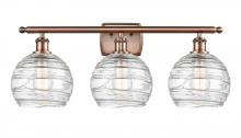  516-3W-AC-G1213-8 - Athens Deco Swirl - 3 Light - 28 inch - Antique Copper - Bath Vanity Light