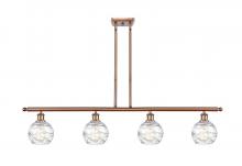  516-4I-AC-G1213-6-LED - Athens Deco Swirl - 4 Light - 48 inch - Antique Copper - Cord hung - Island Light