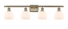  516-4W-AB-G121-6 - Athens - 4 Light - 36 inch - Antique Brass - Bath Vanity Light