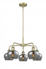  516-5CR-AB-G93 - Fenton - 5 Light - 25 inch - Antique Brass - Chandelier