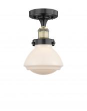  616-1F-BAB-G321 - Olean - 1 Light - 7 inch - Black Antique Brass - Semi-Flush Mount