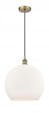  616-1P-AB-G121-14-LED - Athens - 1 Light - 14 inch - Antique Brass - Cord hung - Pendant