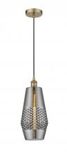  616-1P-AB-G683-7-LED - Windham - 1 Light - 7 inch - Antique Brass - Cord hung - Mini Pendant