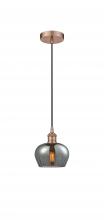  616-1P-AC-G93-LED - Fenton - 1 Light - 7 inch - Antique Copper - Cord hung - Mini Pendant