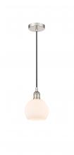  616-1P-PN-G121-6-LED - Athens - 1 Light - 6 inch - Polished Nickel - Cord hung - Mini Pendant