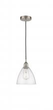  616-1P-SN-GBD-754 - Bristol - 1 Light - 8 inch - Brushed Satin Nickel - Cord hung - Mini Pendant