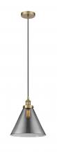  616-1PH-AB-G43-L-LED - Cone - 1 Light - 12 inch - Antique Brass - Cord hung - Mini Pendant