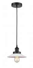  616-1PH-BK-G1-LED - Halophane - 1 Light - 9 inch - Matte Black - Cord hung - Mini Pendant