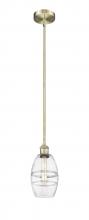  616-1S-AB-G557-6CL - Vaz - 1 Light - 6 inch - Antique Brass - Cord hung - Mini Pendant