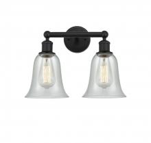  616-2W-BK-G2812 - Hanover - 2 Light - 15 inch - Matte Black - Bath Vanity Light