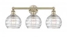  616-3W-AB-G1213-8 - Athens Deco Swirl - 3 Light - 26 inch - Antique Brass - Bath Vanity Light