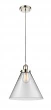  916-1P-PN-G42-L - Cone - 1 Light - 12 inch - Polished Nickel - Cord hung - Mini Pendant