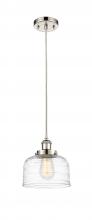  916-1P-PN-G713-LED - Bell - 1 Light - 8 inch - Polished Nickel - Cord hung - Mini Pendant