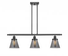  916-3I-BK-G63-LED - Cone - 3 Light - 36 inch - Matte Black - Stem Hung - Island Light