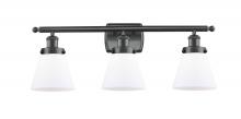  916-3W-BK-G61-LED - Cone - 3 Light - 26 inch - Matte Black - Bath Vanity Light