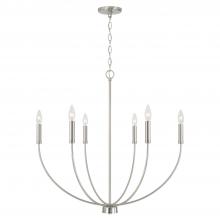  452161BN - 6-Light Chandelier in Brushed Nickel