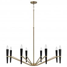  453881AB - 8-Light Chandelier in Aged Brass and Black