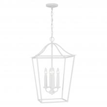  550641XW - 4-Light Foyer Pendant Lantern in Textured White