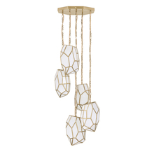  46465-016 - Heera 5 Light Pendant in Brass