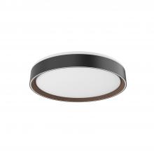  FM43916-BK/WT-5CCT - Essex 16-in Black/Walnut LED Flush Mount