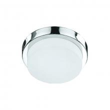  FM1911-CH - Single LED Round Flush Mount Ceiling Fixture with White Opal Glass